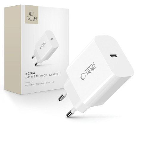 TECH-PROTECT NC20W 1-PORT NETWORK CHARGER PD 20W WHITE Tech-Protect