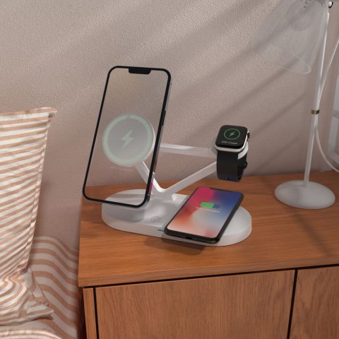 TECH-PROTECT QI15W-A41 3IN1 MAGNETIC MAGSAFE WIRELESS CHARGER WHITE Tech-Protect