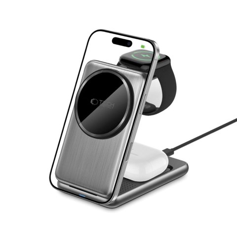 TECH-PROTECT QI15W-A42 3IN1 MAGNETIC MAGSAFE WIRELESS CHARGER SPACE GREY Tech-Protect