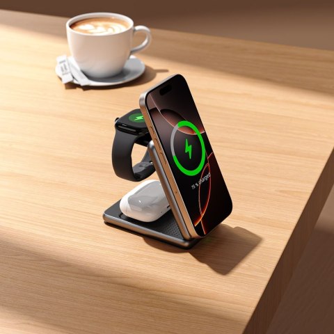 TECH-PROTECT QI15W-A42 3IN1 MAGNETIC MAGSAFE WIRELESS CHARGER SPACE GREY Tech-Protect