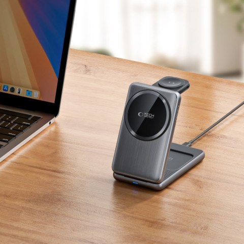 TECH-PROTECT QI15W-A42 3IN1 MAGNETIC MAGSAFE WIRELESS CHARGER SPACE GREY Tech-Protect