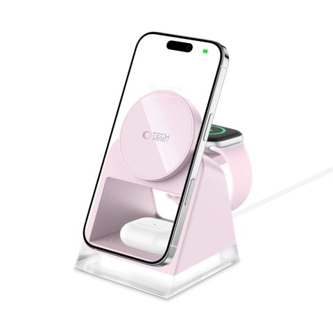 TECH-PROTECT QI15W-A43 3IN1 MAGNETIC MAGSAFE WIRELESS CHARGER BABY PINK Tech-Protect