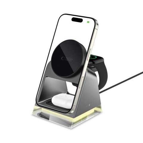 TECH-PROTECT QI15W-A43 3IN1 MAGNETIC MAGSAFE WIRELESS CHARGER BLACK Tech-Protect