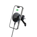 TECH-PROTECT MM15W-V5 MAGNETIC MAGSAFE STABLE VENT CAR MOUNT WIRELESS CHARGER 15W BLACK/BLACK Tech-Protect