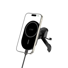 TECH-PROTECT MM15W-V6 MAGNETIC MAGSAFE STABLE VENT CAR MOUNT WIRELESS CHARGER 15W BLACK/BLACK Tech-Protect