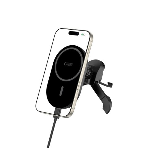 TECH-PROTECT MM15W-V6 MAGNETIC MAGSAFE STABLE VENT CAR MOUNT WIRELESS CHARGER 15W BLACK/BLACK Tech-Protect