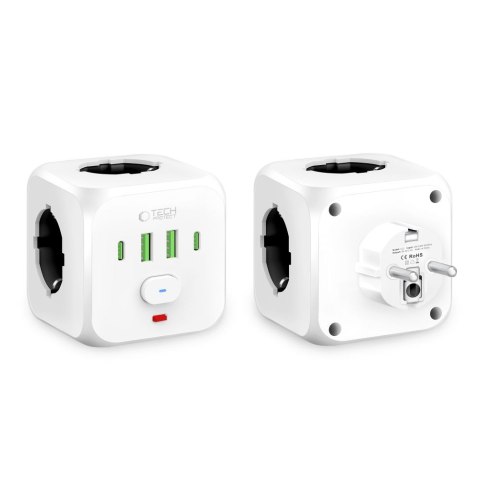 TECH-PROTECT PCL3X4 POWER SOCKET 2 USB & 2 TYPE-C & 3 SOCKET WHITE Tech-Protect