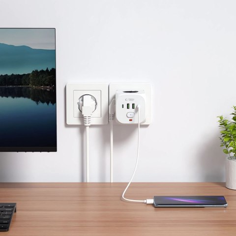 TECH-PROTECT PCL3X4 POWER SOCKET 2 USB & 2 TYPE-C & 3 SOCKET WHITE Tech-Protect