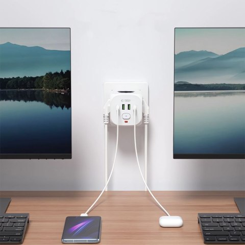 TECH-PROTECT PCL3X4 POWER SOCKET 2 USB & 2 TYPE-C & 3 SOCKET WHITE Tech-Protect