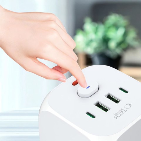 TECH-PROTECT PCL3X4 POWER SOCKET 2 USB & 2 TYPE-C & 3 SOCKET WHITE Tech-Protect