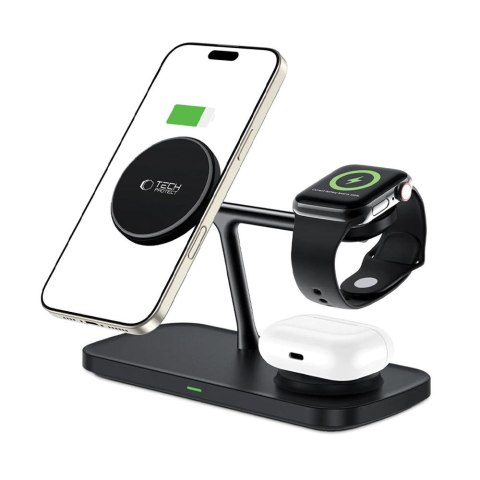 TECH-PROTECT QI15W-A45 3IN1 MAGNETIC MAGSAFE WIRELESS CHARGER BLACK Tech-Protect