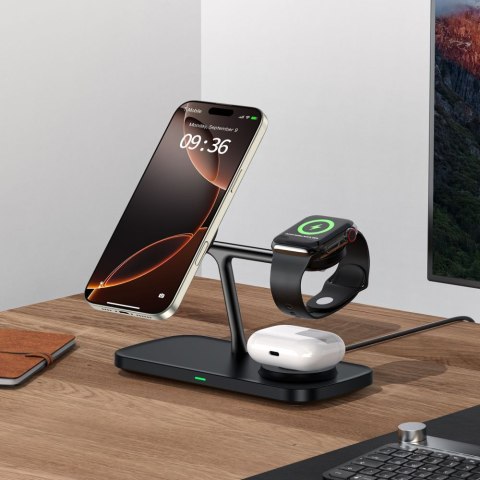 TECH-PROTECT QI15W-A45 3IN1 MAGNETIC MAGSAFE WIRELESS CHARGER BLACK Tech-Protect