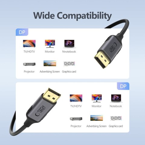 TECH-PROTECT ULTRABOOST CABLE DISPLAYPORT TO DISPLAYPORT 1.4 4K 60HZ 200CM BLACK Tech-Protect