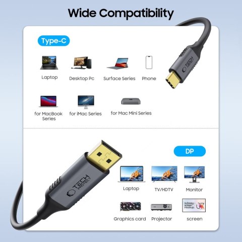 TECH-PROTECT ULTRABOOST CABLE TYPE-C TO DISPLAYPORT 1.4 8K 60HZ 180CM BLACK Tech-Protect