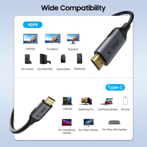 TECH-PROTECT ULTRABOOST CABLE TYPE-C TO HDMI 2.0 4K 60HZ 180CM BLACK Tech-Protect
