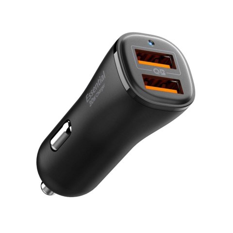 SPIGEN ESSENTIAL EV302 2-PORT CAR CHARGER 30W BLACK Spigen