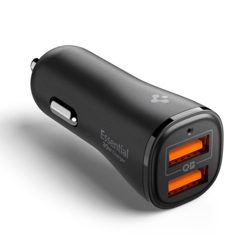 SPIGEN ESSENTIAL EV302 2-PORT CAR CHARGER 30W BLACK Spigen