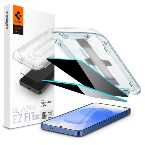 SZKŁO PRYWATYZUJĄCE SPIGEN GLAS.TR "EZ FIT" HD 2-PACK GALAXY S24 / S25 PRIVACY Spigen