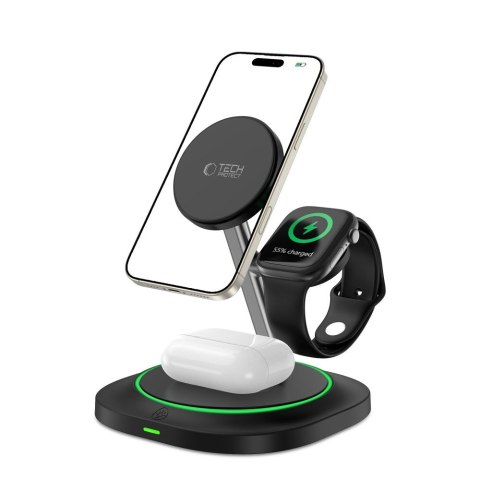 TECH-PROTECT QI15W-A46 3IN1 MAGNETIC MAGSAFE WIRELESS CHARGER BLACK Tech-Protect