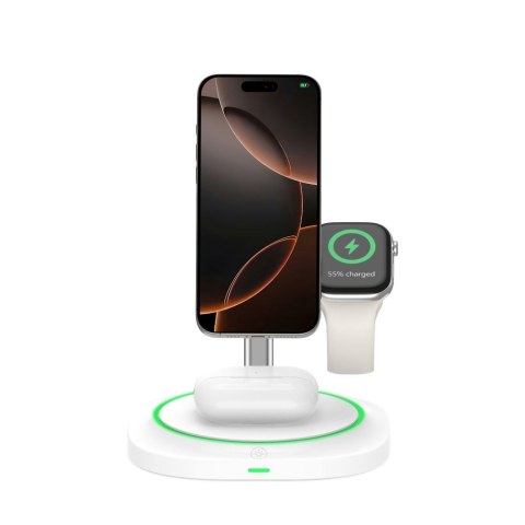 TECH-PROTECT QI15W-A46 3IN1 MAGNETIC MAGSAFE WIRELESS CHARGER WHITE Tech-Protect
