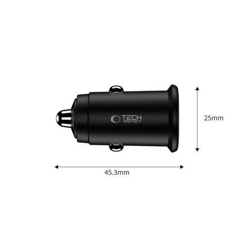 TECH-PROTECT CC02 2-PORT CAR CHARGER PD 35W / QC3.0 BLACK Tech-Protect