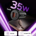 TECH-PROTECT CC02 2-PORT CAR CHARGER PD 35W / QC3.0 BLACK Tech-Protect