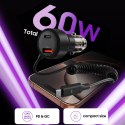 TECH-PROTECT CC05 2-PORT CAR CHARGER PD 60W + CABLE BLACK Tech-Protect