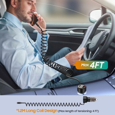 TECH-PROTECT CC05 2-PORT CAR CHARGER PD 60W + CABLE BLACK Tech-Protect