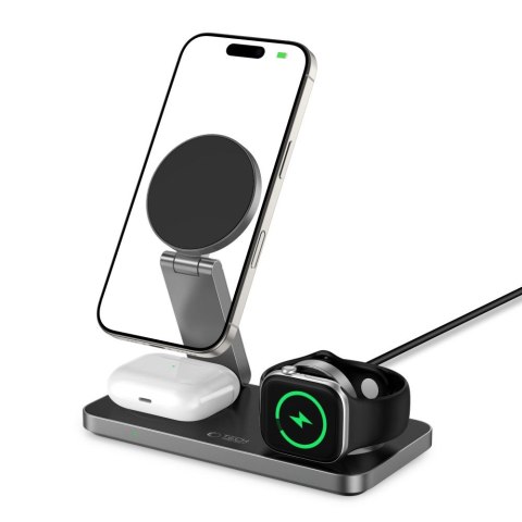 TECH-PROTECT QI15W-A47 3IN1 MAGNETIC MAGSAFE WIRELESS CHARGER BLACK Tech-Protect