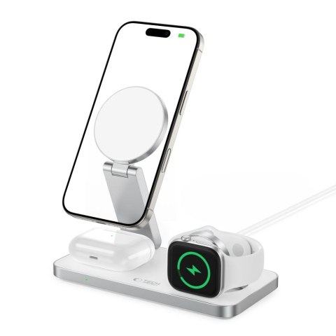 TECH-PROTECT QI15W-A47 3IN1 MAGNETIC MAGSAFE WIRELESS CHARGER WHITE Tech-Protect