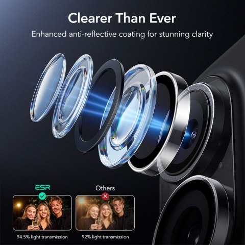 OSŁONA NA APARAT ESR ARMORITE CAMERA PROTECTOR IPHONE 16 / 16 PLUS / 17 CLEAR ESR