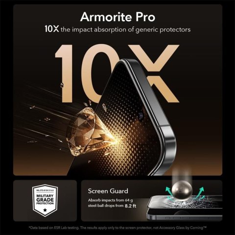 SZKŁO HARTOWANE ESR ULTRAFIT ARMORITE PRO TEMPERED GLASS IPHONE 16 PRO / 17 BLACK ESR