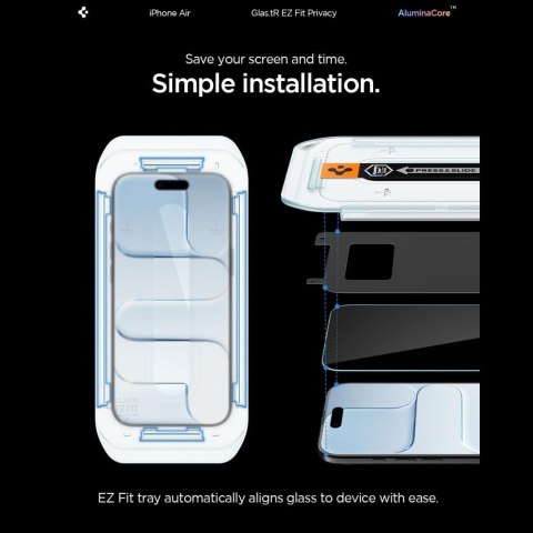SZKŁO PRYWATYZUJĄCE SPIGEN GLAS.TR "EZ FIT AC" 2-PACK IPHONE AIR PRIVACY Spigen