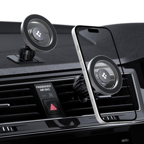 SPIGEN MFT13 MAGNETIC MAGSAFE DASHBOARD & VENT CAR MOUNT SILVER Spigen