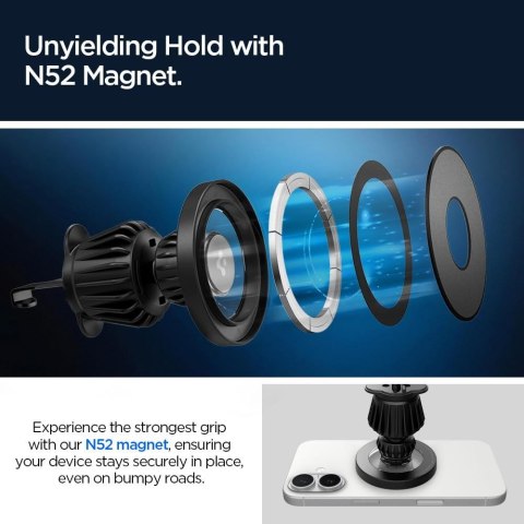 SPIGEN MFT13 MAGNETIC MAGSAFE DASHBOARD & VENT CAR MOUNT SILVER Spigen