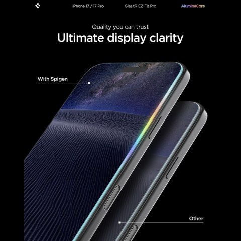 SZKŁO HARTOWANE SPIGEN GLAS.TR "EZ FIT PRO AC" IPHONE 16 PRO / 17 / 17 PRO CLEAR Spigen