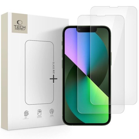 SZKŁO HARTOWANE TECH-PROTECT GLASS FIT+ 2-PACK IPHONE 13 MINI CLEAR Tech-Protect