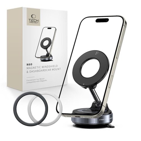 TECH-PROTECT N60 MAGNETIC MAGSAFE WINDSHIELD & DASHBOARD CAR MOUNT BLACK Tech-Protect