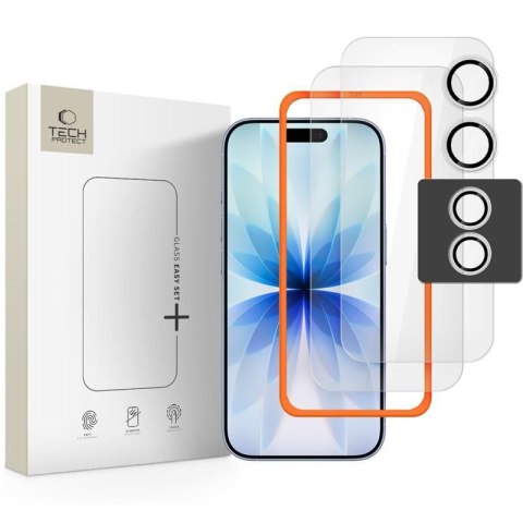 SZKŁO HARTOWANE TECH-PROTECT EASY SET+ 3-PACK IPHONE 17 CLEAR Tech-Protect