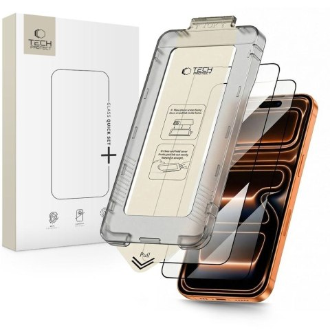 SZKŁO HARTOWANE TECH-PROTECT QUICK SET+ 2-PACK IPHONE 17 PRO BLACK Tech-Protect