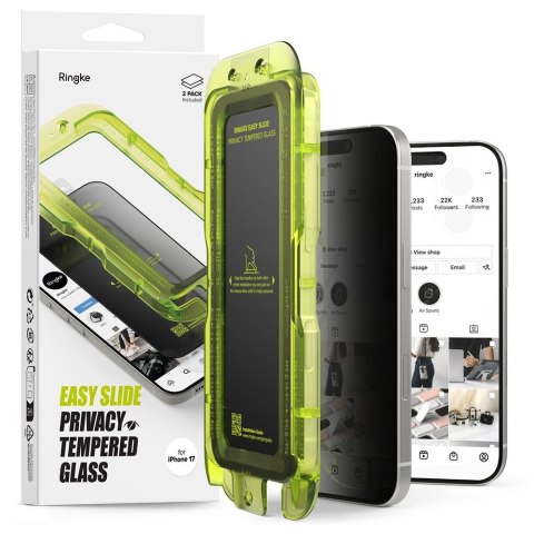 SZKŁO PRYWATYZUJĄCE RINGKE EASY SLIDE 2-PACK IPHONE 17 PRIVACY Ringke