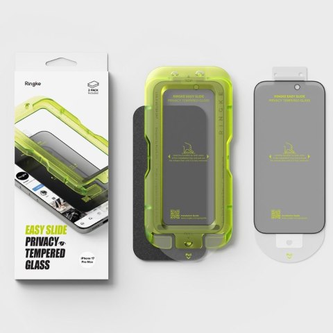 SZKŁO PRYWATYZUJĄCE RINGKE EASY SLIDE 2-PACK IPHONE 17 PRO MAX PRIVACY Ringke