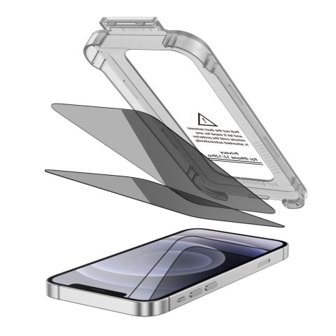 SZKŁO PRYWATYZUJĄCE TECH-PROTECT QUICK SET SPY+ 2-PACK IPHONE 12 / 12 PRO PRIVACY Tech-Protect