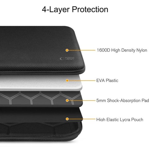 TECH-PROTECT HARDPOUCH LAPTOP 13-14 BLACK/BLACK Tech-Protect