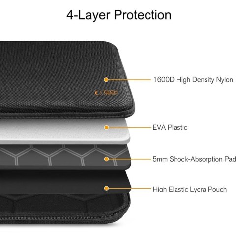 TECH-PROTECT HARDPOUCH LAPTOP 15-16 BLACK/ORANGE Tech-Protect