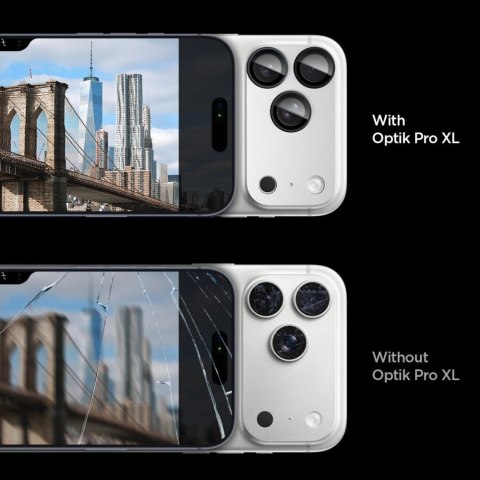 OSŁONA APARATU SPIGEN OPTIK PRO XL GLAS.TR "EZ FIT" CAMERA PROTECTOR IPHONE 17 PRO MAX SILVER Spigen