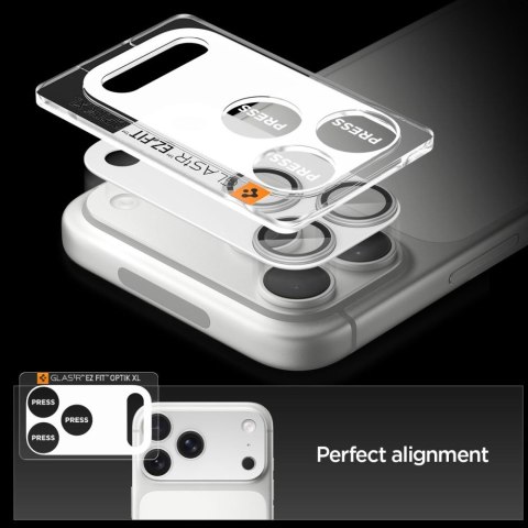 OSŁONA APARATU SPIGEN OPTIK PRO XL GLAS.TR "EZ FIT" CAMERA PROTECTOR IPHONE 17 PRO SILVER Spigen