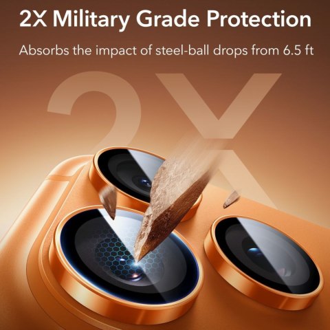 OSŁONA NA APARAT ESR ARMORITE CAMERA PROTECTOR IPHONE 14 PRO / MAX / 15 PRO / MAX / 16 PRO / MAX / 17 PRO / MAX ORANGE ESR