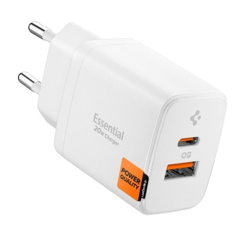 SPIGEN ESSENTIAL EE202EU 2-PORT NETWORK CHARGER 20W WHITE Spigen