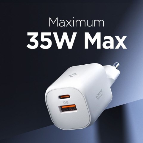 SPIGEN ESSENTIAL EE352EU 2-PORT NETWORK CHARGER 35W WHITE Spigen